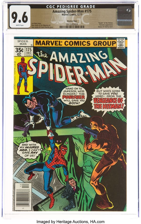 The Amazing Spider-Man #175 featuring the Punisher (Marvel, 1977).