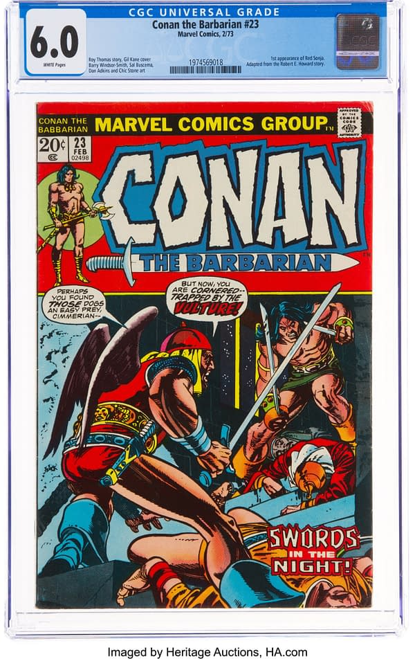 The First Red Sonja in Conan the Barbarian #23, Up for Auction