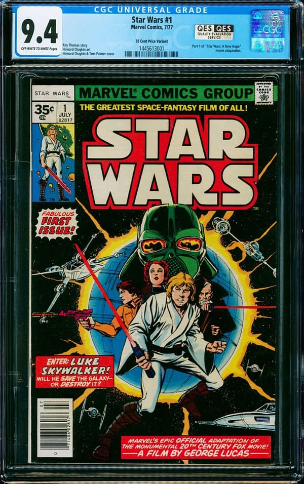 35 Cent Marvel Star Wars #1 CGC 9.4 Up For Auction Today