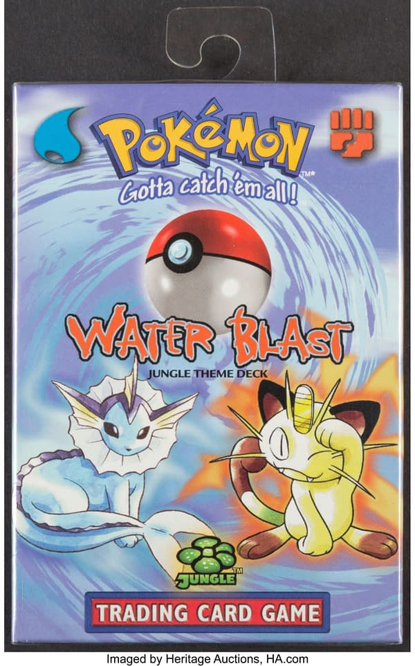 The front of the box for the Water Blast theme deck from the Pokémon TCG. Currently available at auction on Heritage Auctions' website.