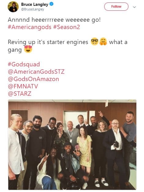 american gods season 2 production starts