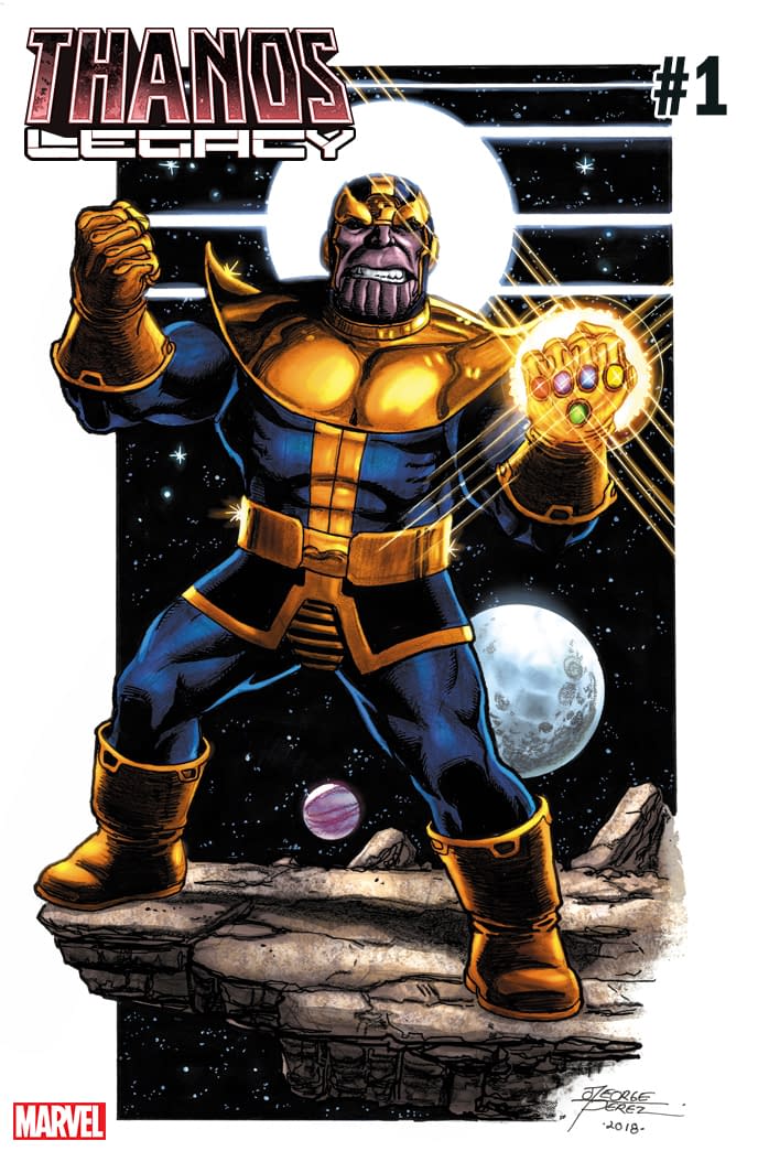 Thanos Dances on Thanos Legacy #1 Variant by George Perez