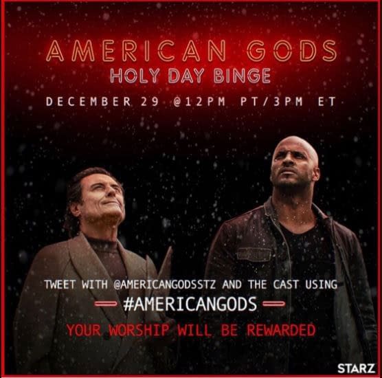 American Gods: Starz Releases Season 1 Live-Tweet "Holy Day Binge" Schedule
