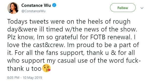Fresh Off the Boat's Constance Wu: Tweets on "Heels of a Rough Day &#038; Were Ill Timed"