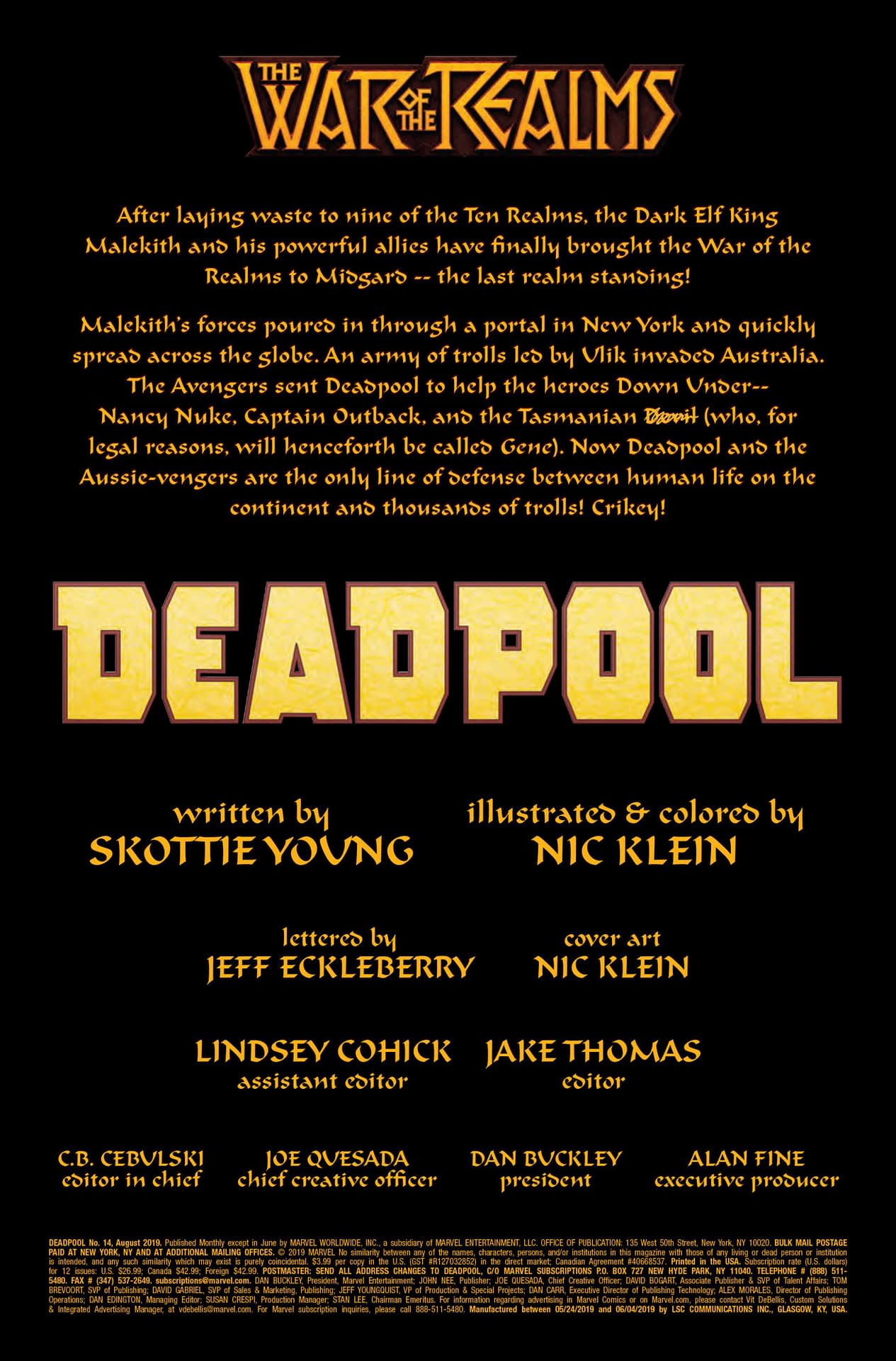 Deadpool Applies for Australian Citizenship in Deadpool #14 (Preview)