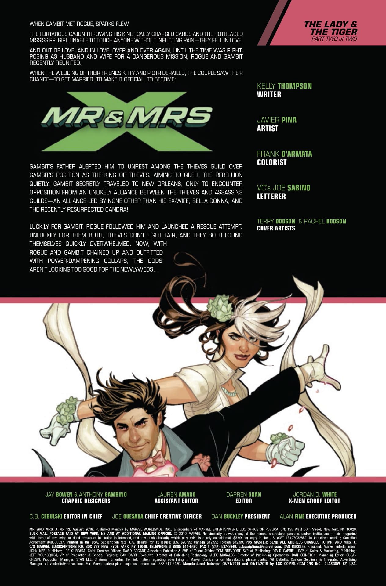 Gambit's Choice in Mr. and Mrs. X #12 (Finale Preview)