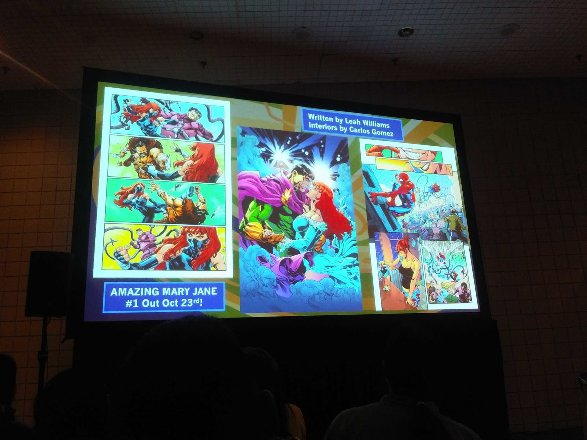 Mary Jane and Mysterio Sitting in a Tree K-I-S-S-I-N-G?! Art from the NYCC Spider-Man Panel