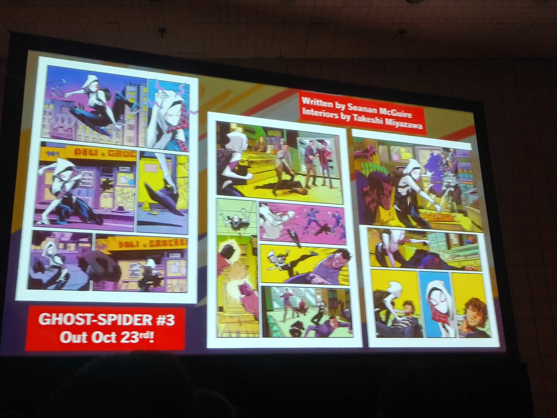 Mary Jane and Mysterio Sitting in a Tree K-I-S-S-I-N-G?! Art from the NYCC Spider-Man Panel