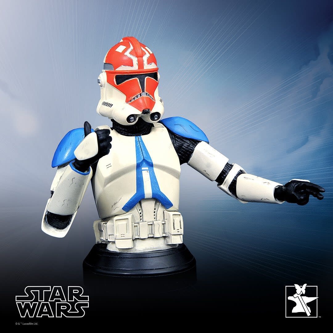 Star Wars 322nd Battalion Ahsoka Tano Clone Trooper Bust Statue, photo courtesy of Gentle Giant Ltd.