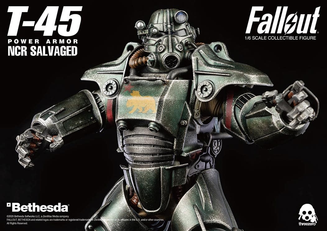 Fallout T 45 Ncr Salvaged Power Armor Gets Full Threezero Reveal