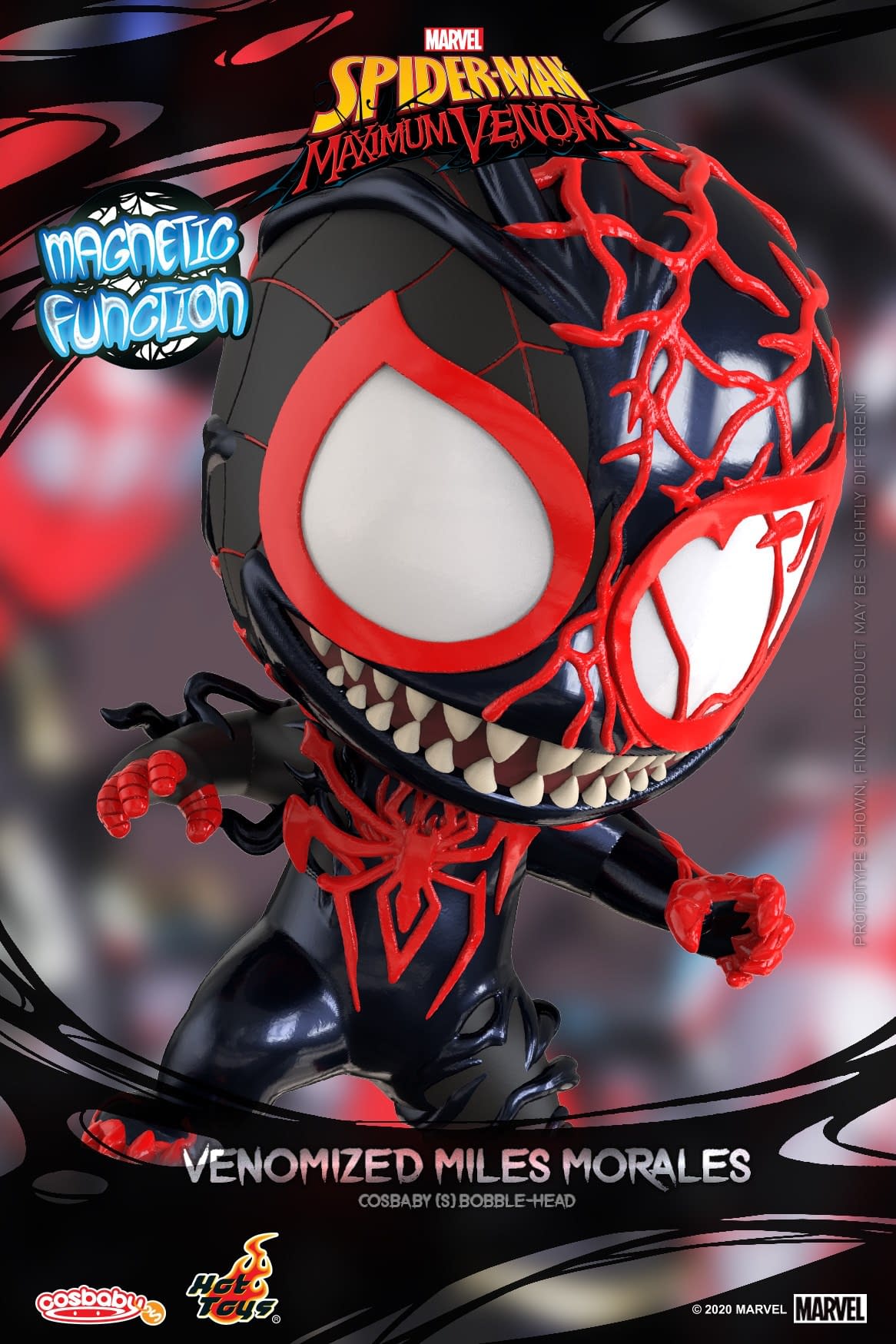 Hot Toys COSB625-627 COSBABY Marvel Venom Bobble-Head Cute Action Figures 