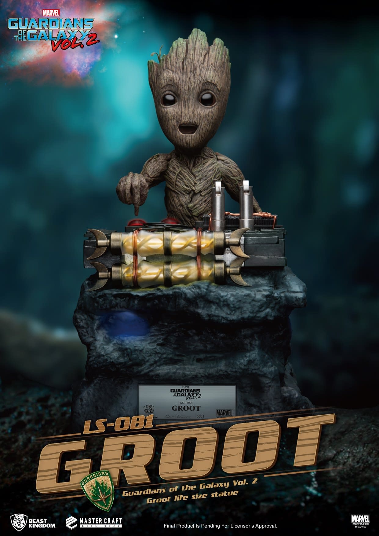 Guardians of the Galaxy Vol.2 Push Bomb Button Baby Groot Figure Statue Toy 