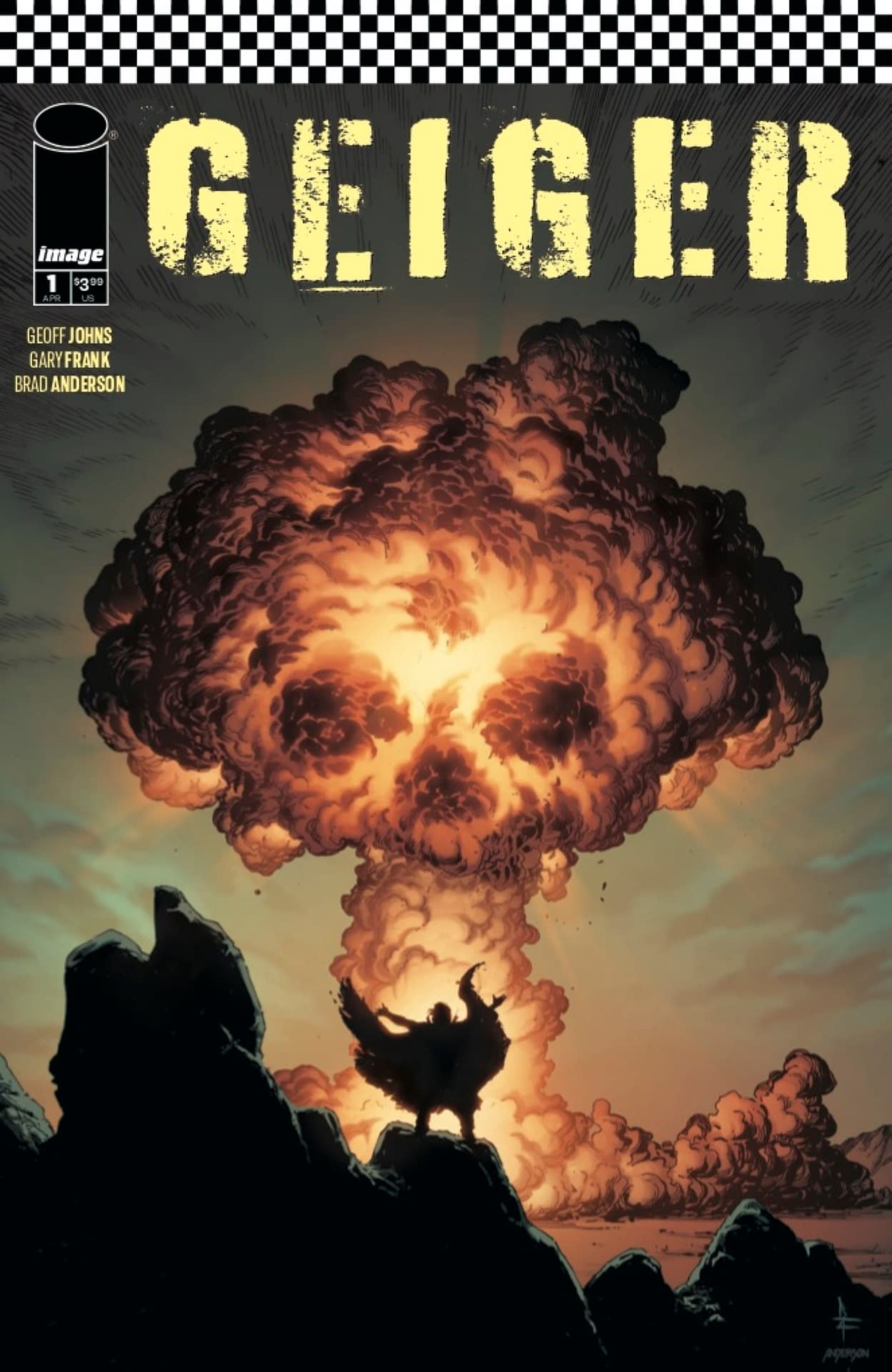 Geiger #1 cover A - featuring Geiger in front of a nuclear explosion