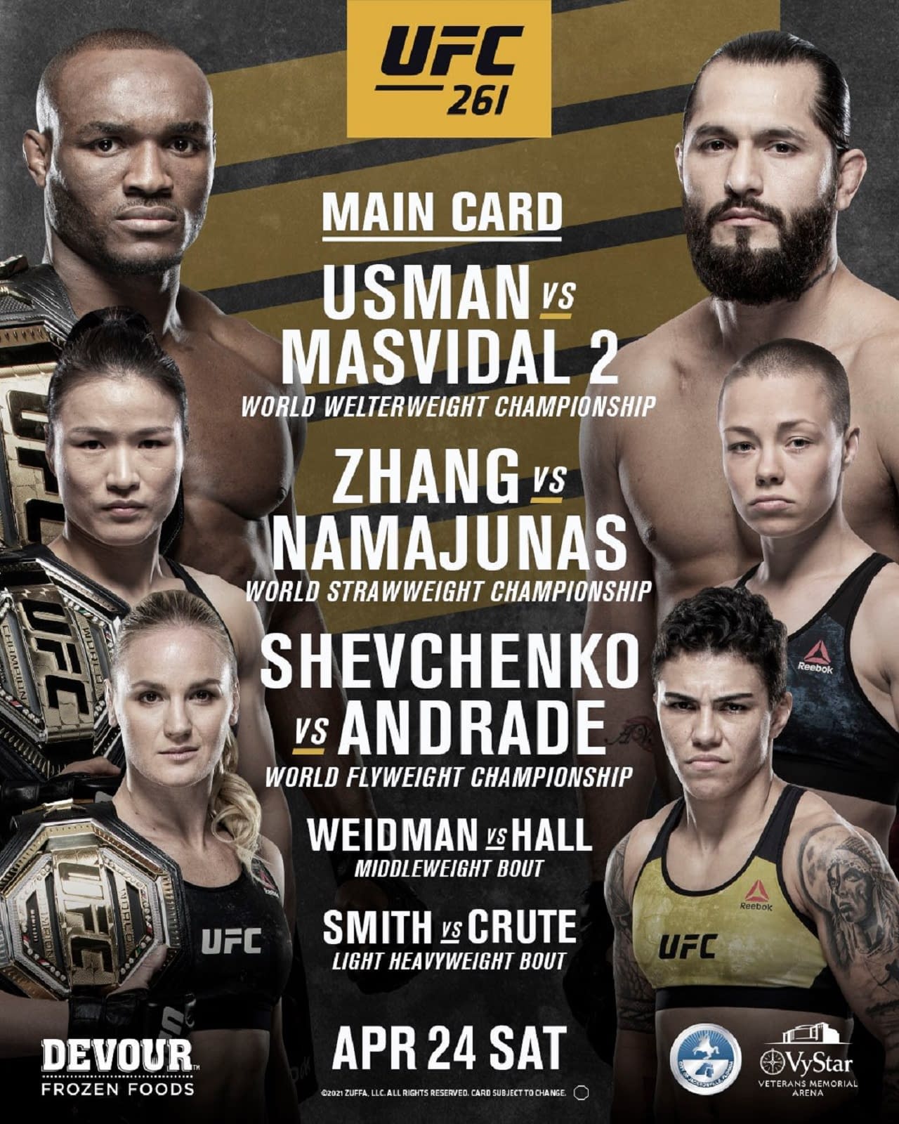 UFC 261 Preview Three Title Fights In Front Of A Full Crowd