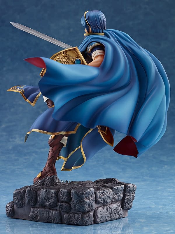 Fire Emblem Marth Raises His Sword With Intelligent Systems Statue 