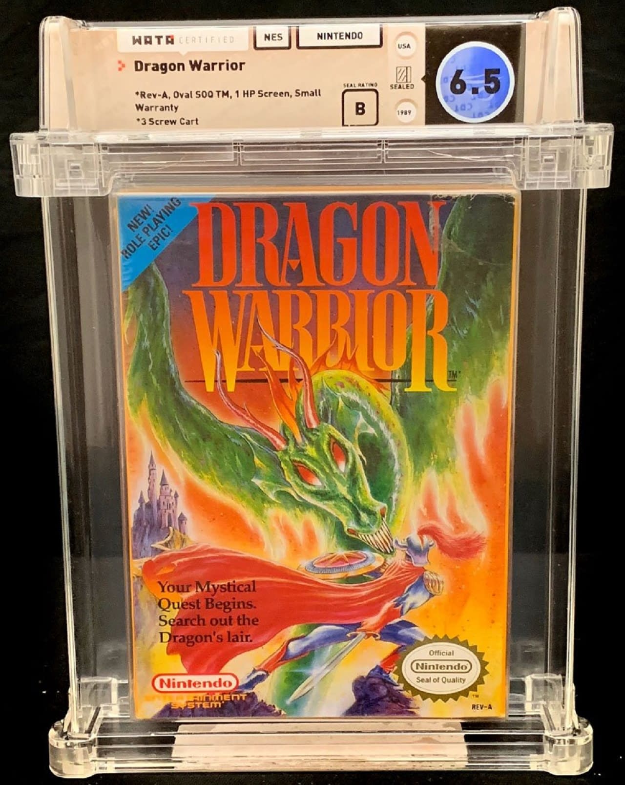Graded Copy Of Dragon Warrior For Nes Auctioning At Comicconnect