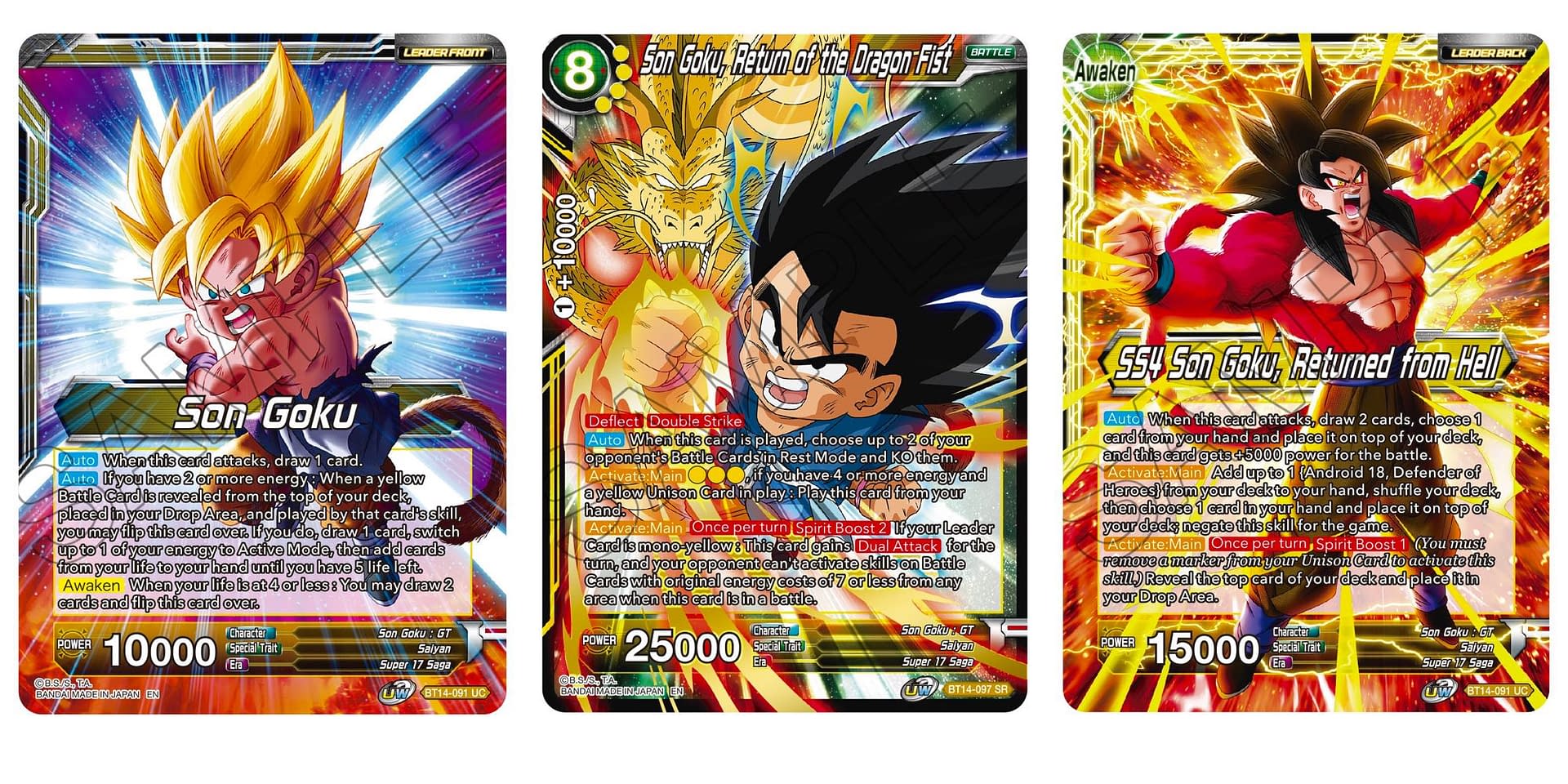 Dragon Ball Super Cg Previews Goku Sr Leader Cards In Cross Spirits