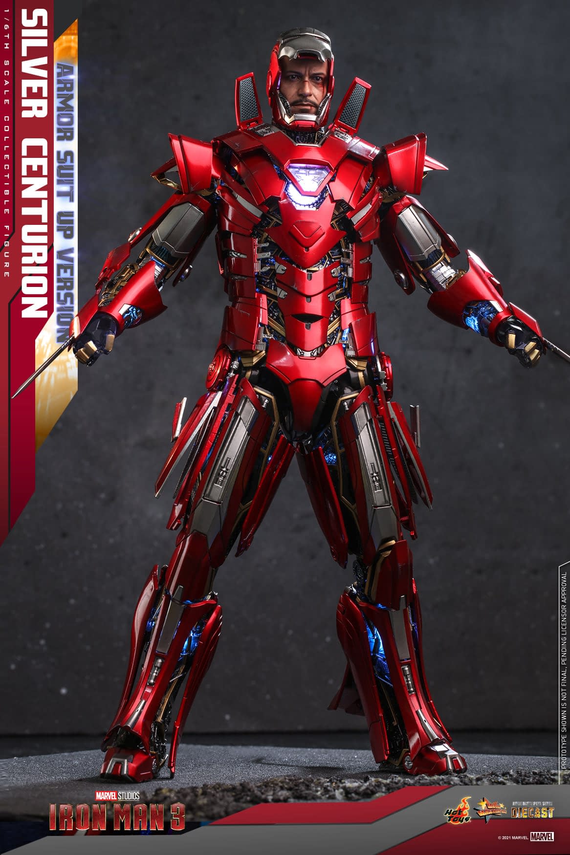 Hot Toys Iron Man 3 Silver Centurion MARK XXXIII Figue 1/6 OPEN HANDS