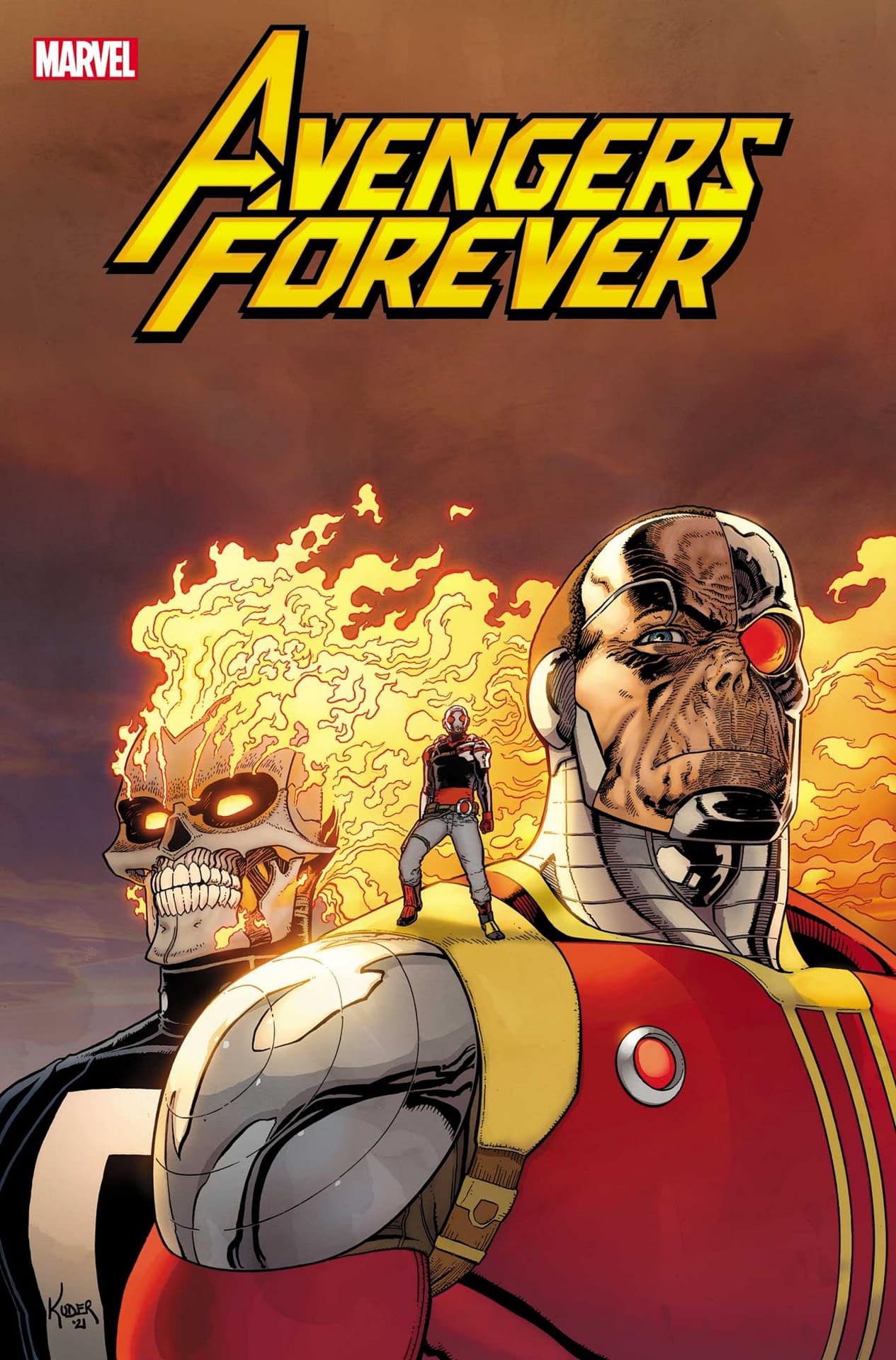 Cover image for AVENGERS FOREVER #3 AARON KUDER COVER