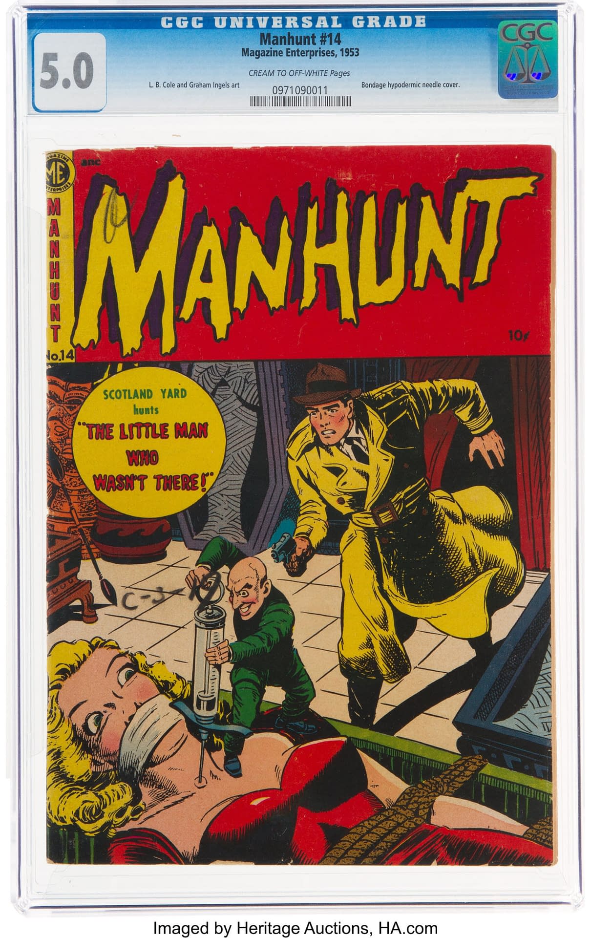 The Horror Of Dick Ayers And L.B. Cole's Manhunt #14, Up For Auction