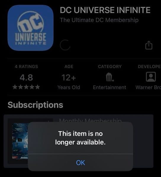 Did You Get The DC Universe Infinite App When It Was Momentarily Available?