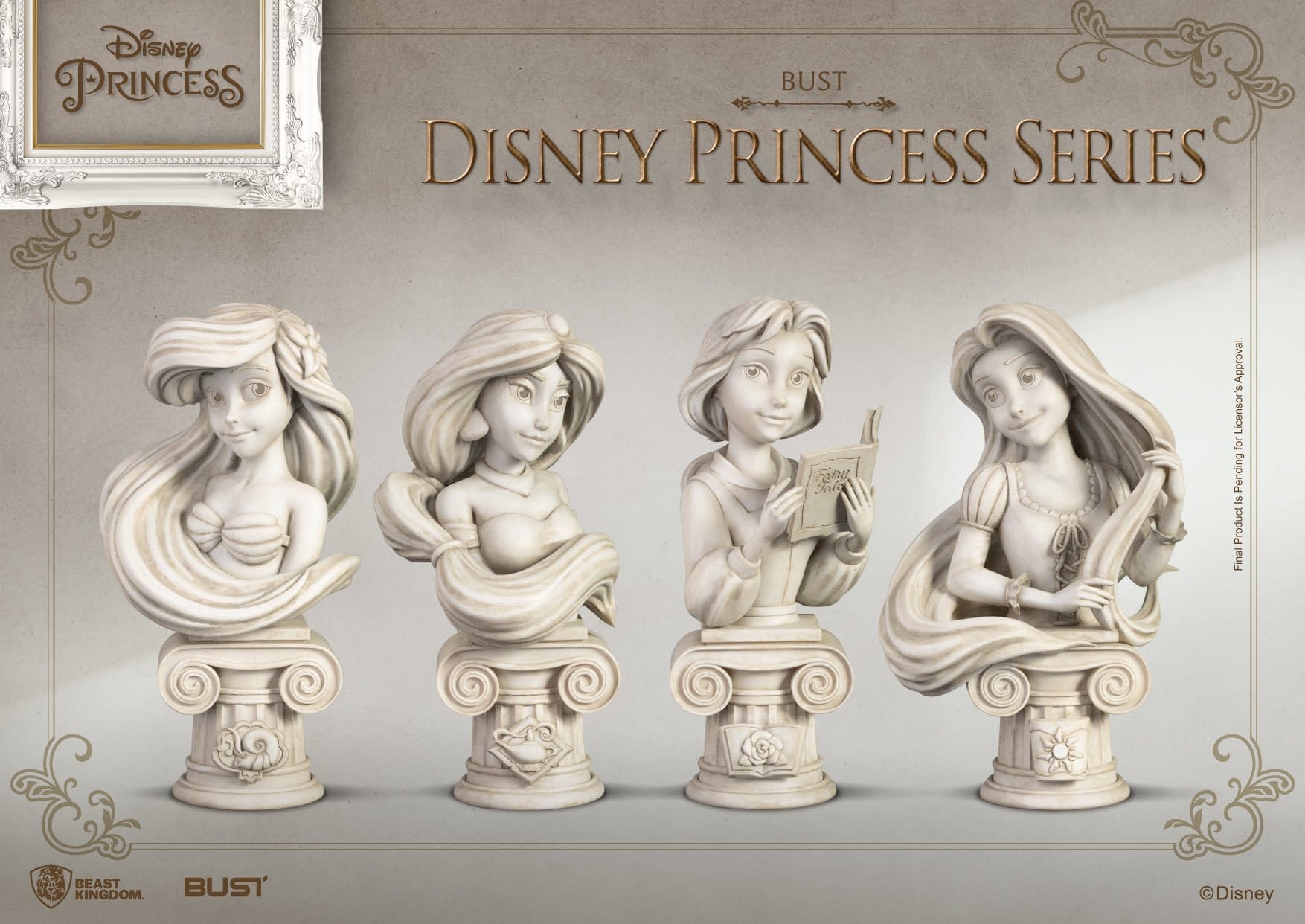 Disney Princesses Receive Stone Statue Busts from Beast Kingdom