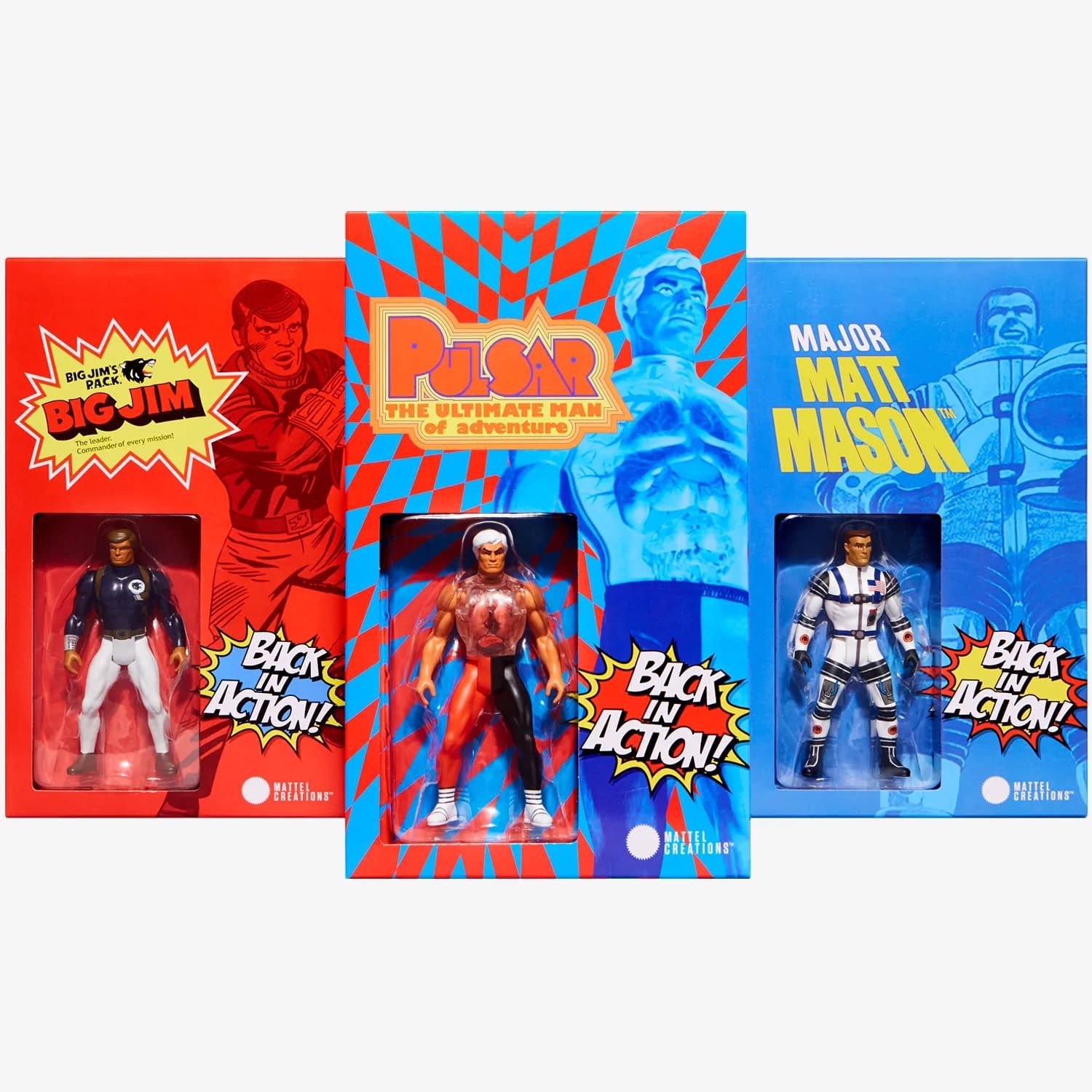 Mattel's First Ever Action Figures Return for SDCC with Back in Action Set 