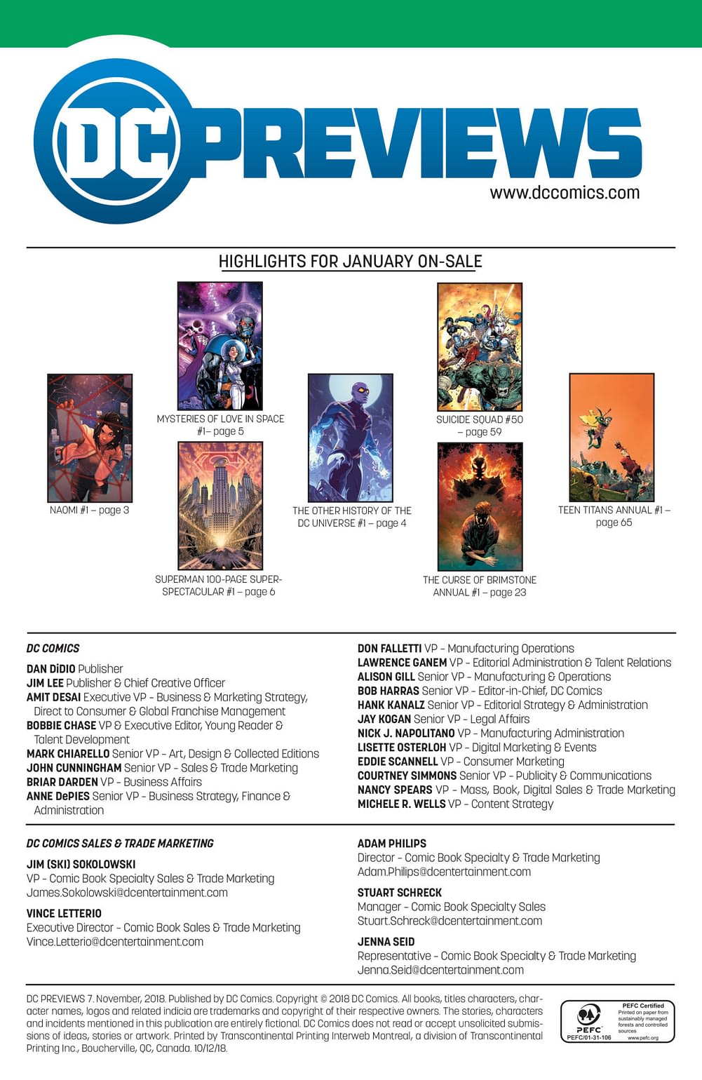 The Full Dc Comics Catalogue For January 2019 - 