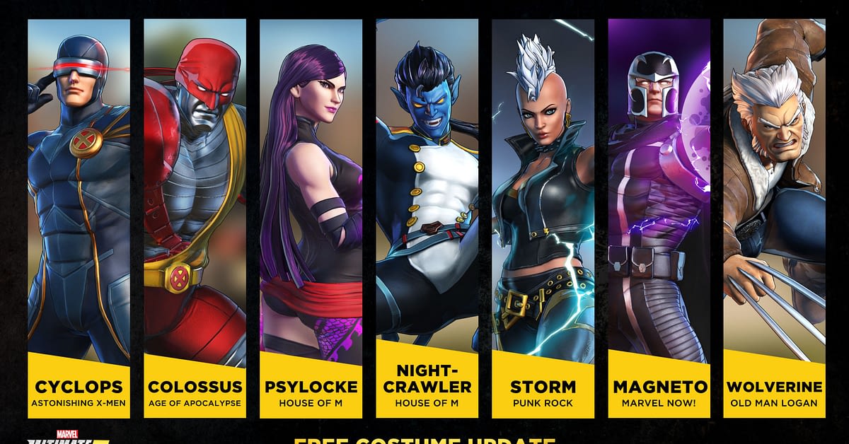 Marvel Ultimate Alliance 3 Reveals Several New X Men Skins