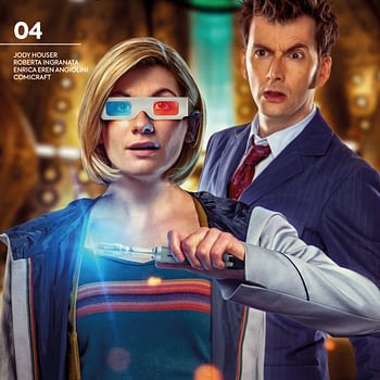 Tenth and Thirteenth Doctors Whos Together Fighting Weeping Angels and Autons in Titan Comics April 2020 Solicitations