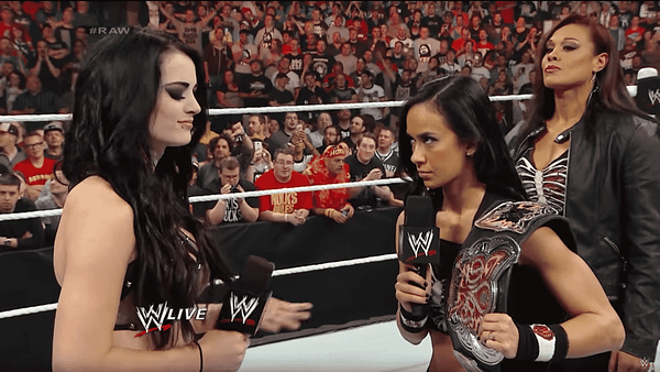 The Real Paige vs AJ Lee w/ Tamina Snuka