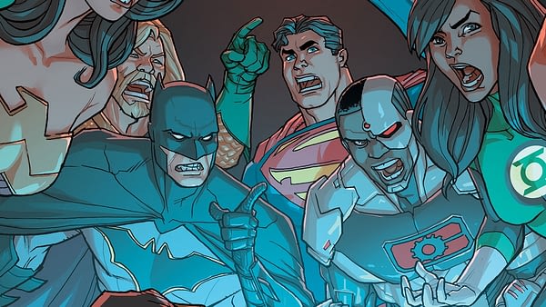Justice League #37 cover by Pete Woods