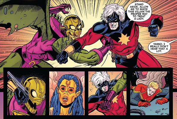 Interior art to Generations: Captain Marvel by Brent Schoonover