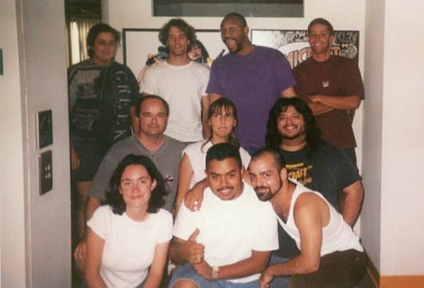 The Comicraft crew, circa 1998: Dave, Kolja, Jason, Emerson, Rich, Saida, Albert, Siobhan, Oscar & Eddie. MIA: JG, Jimmy & Wes
