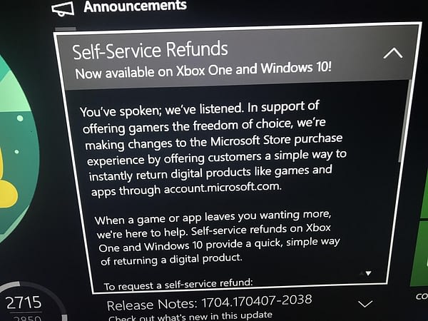 Microsoft Starting Up A Refund System For Xbox One And Windows 10