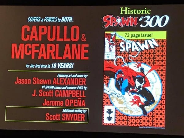 Scott Snyder and Greg Capullo Join Spawn #300 With Todd McFarlane Drawing (Video)