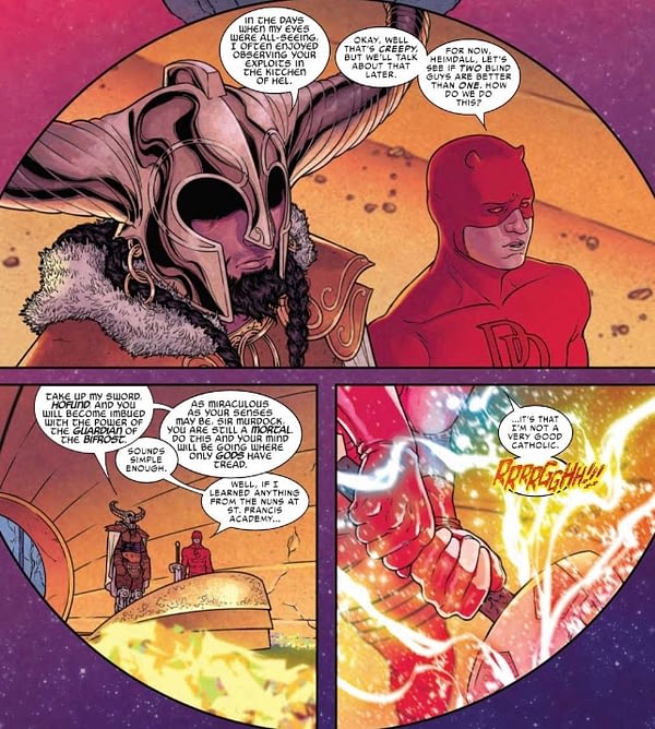 Daredevil Becomes a God and the Avengers Get Flying Horses in War of the Realms #3 (Preview)