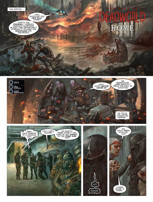 Interior art from 2000 AD #2050's Fall of Deadworld story by David Kendall