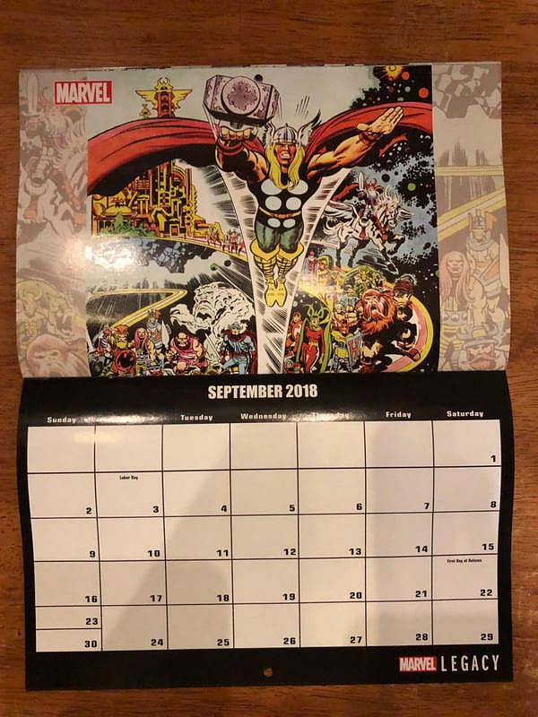 Free Marvel 2018 Calendars Tomorrow Only Show the Classic Versions of