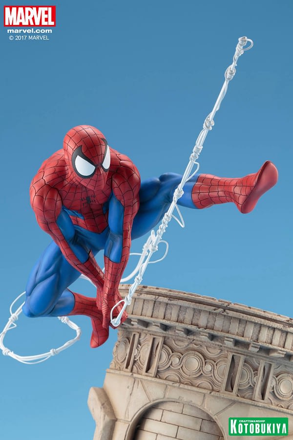 Spider Man Swings Away In New Kotobukiya Statue