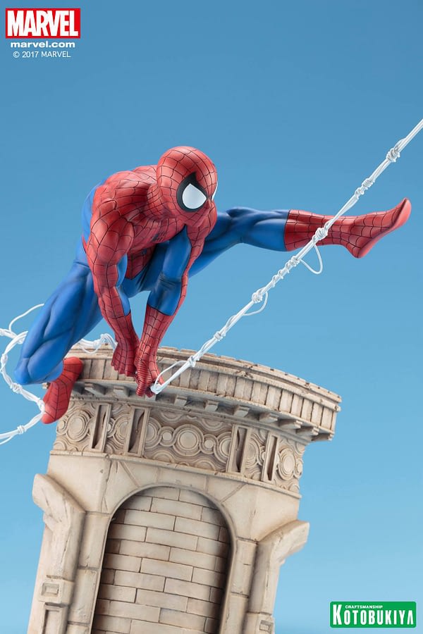 Spider Man Swings Away In New Kotobukiya Statue