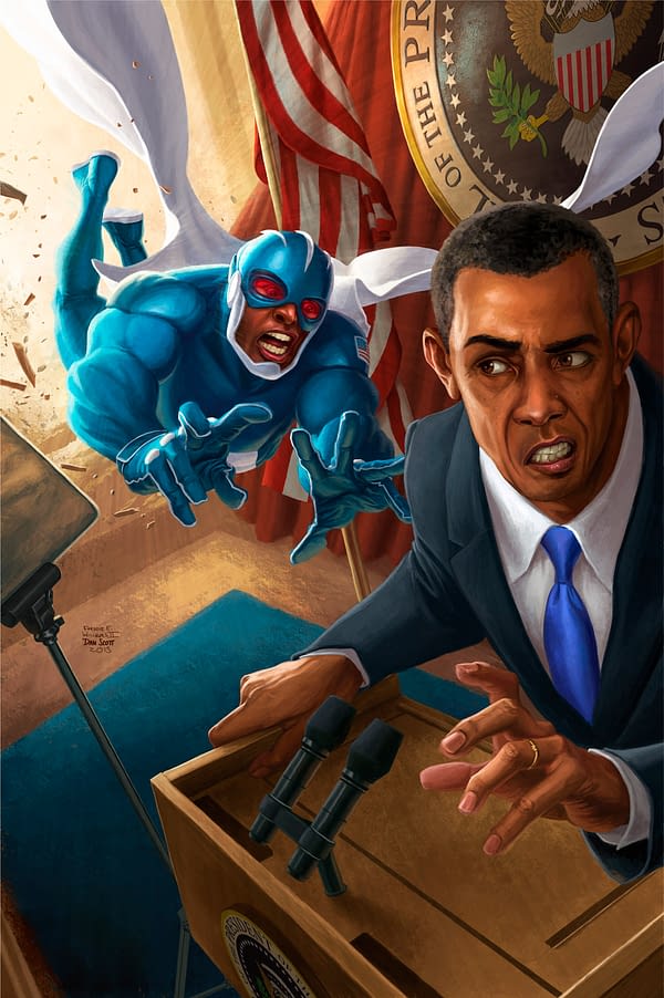 Dark Horse Reveals Process Art On Skyman s Variant Obama Cover