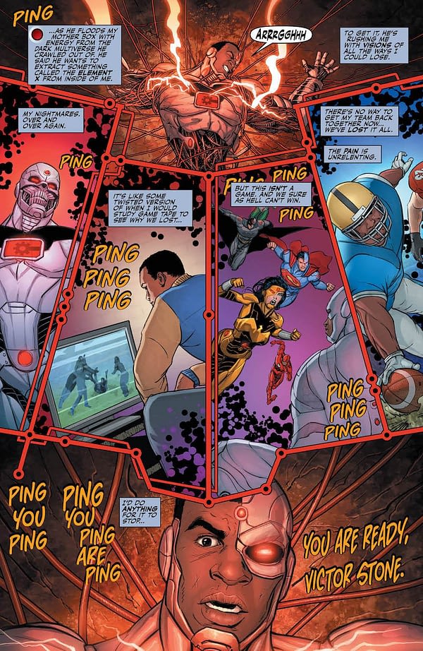 Justice League #33 art by Mikel Janin (pictured), Tyler Kirkham, Arif Prianto, and Jeromy Cox