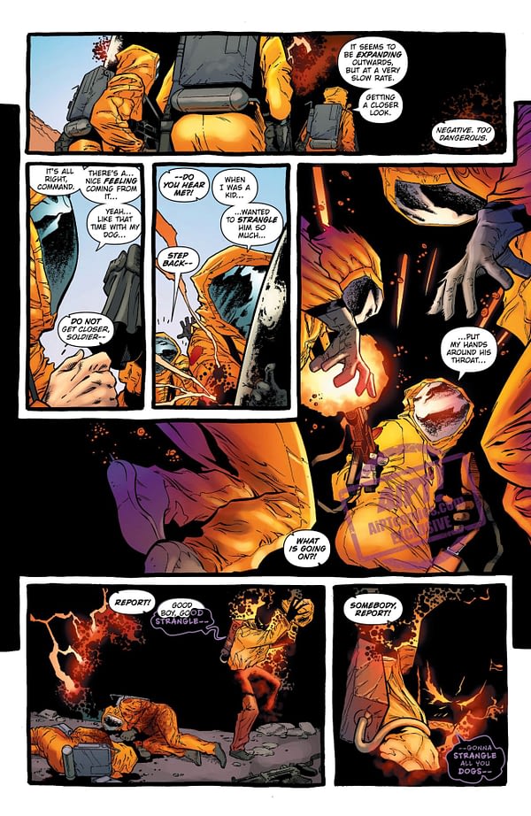The Demon: Hell is Earth #2 art by Brad Walker, Andrew Hennessy, and Chris Sotomayor