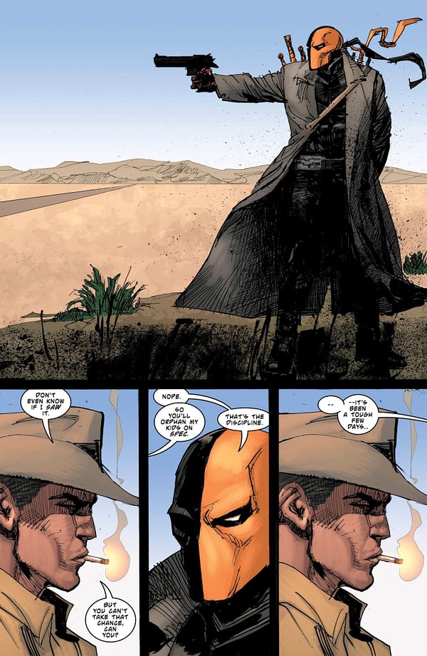 Deathstroke Annual #1 art by Denys Cowan, Bill Sienkiewicz, and Jeromy Cox
