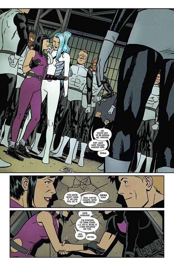 Hawkeye #15 art by Leonardo Romero and Jordie Bellaire