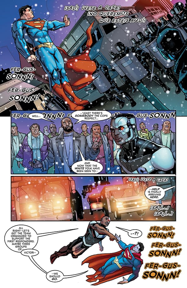 Justice League #40 art by Pete Woods and Chris Sotomayor