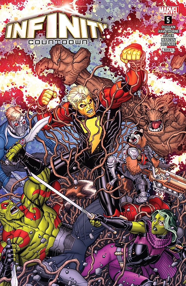Infinity Countdown #5 cover by Nick Bradshaw and Morry Hollowell