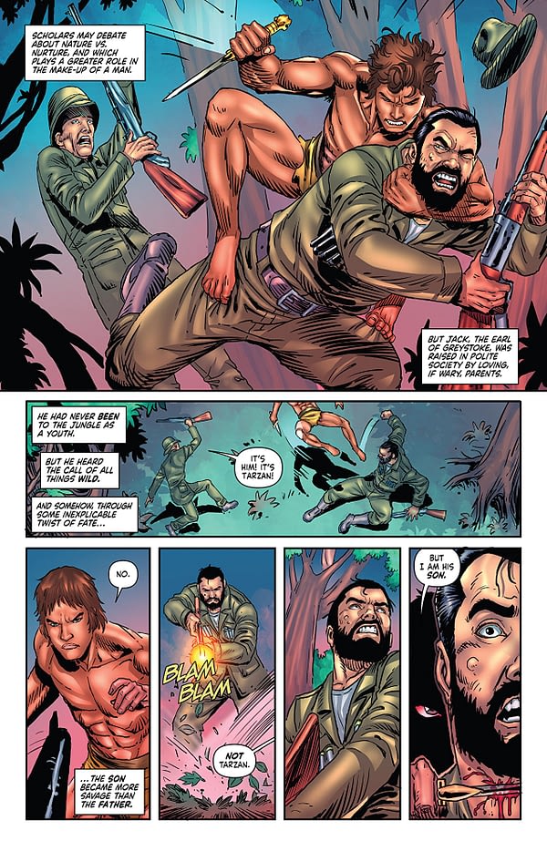 Red Sonja/Tarzan #3 art by Walter Geovani and Adriano Augusto