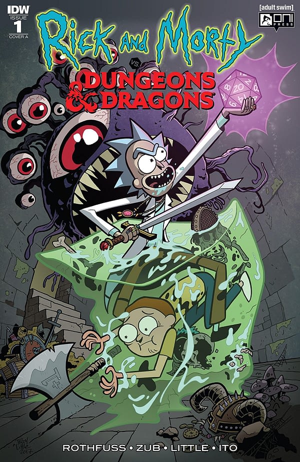 Rick and Morty vs Dungeons and Dragons #1 cover by Troy Little
